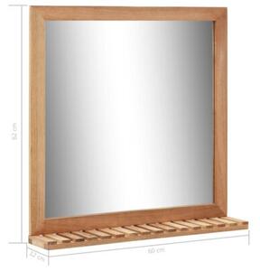 Lustro Åazienkowe, 60x12x62 cm, z ramÄ z drewna orzechowego