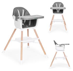 Fotelik krzesełko do karmienia dzieci 2w1 szary ECOTOYS