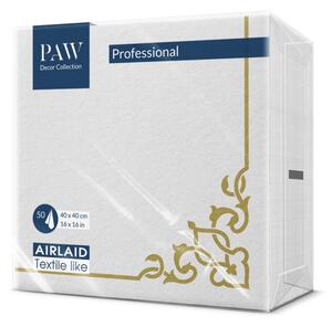 Paw serwetki eleganckie złoty ornament 40x40cm fizelina 50 szt