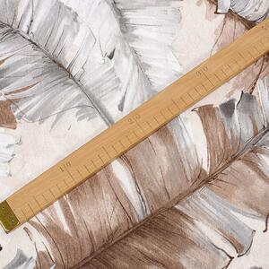 Goldea tkanina dekoracyjna loneta - szare i brązowe pióra - szer. 140cm 140 cm