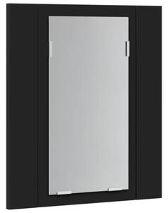 Szafka łazienkowa z lustrem i LED, czarna, 40x12x45 cm, akryl