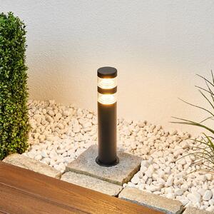 Lindby lampa cokołowa LED Lanea, 40cm, czarny, stal nierdzewna, IP44