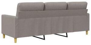 Sofa 3-osobowa, kolor taupe, 180 cm, tapicerowana tkaninÄ