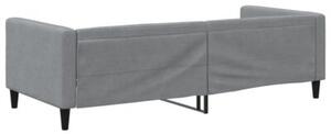 Sofa z funkcją spania, jasnoszara, 90x200 cm, obita tkaniną