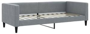 Sofa z funkcją spania, jasnoszara, 90x200 cm, obita tkaniną