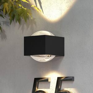 Kinkiet zewnętrzny LED Almos Lucande, czarny, aluminium, nowoczesny