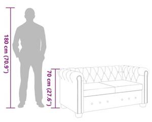 Sofa 2-osobowa w stylu chesterfield, sztuczna skÃ³ra, biaÅa