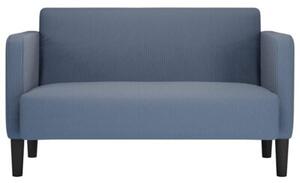 Sofa dwuosobowa niebieska 109 cm tkanina sztruksowa