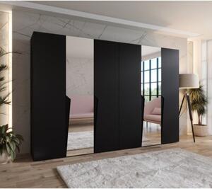 Szafa uchylna otwierana Piano 2 300 (2x150) wys. 202 cm czarny + u. czarny
