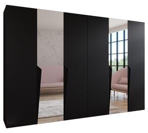Szafa uchylna otwierana Piano 2 300 (2x150) wys. 202 cm czarny + u. czarny