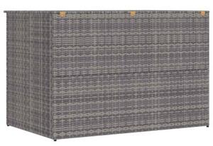 Skrzynia ogrodowa, szara, 150 x 100 x 100 cm, rattan pe