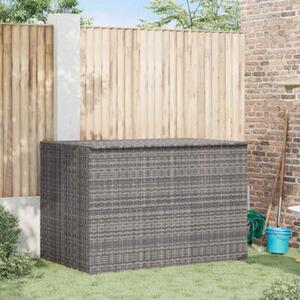 Skrzynia ogrodowa, szara, 150 x 100 x 100 cm, rattan pe