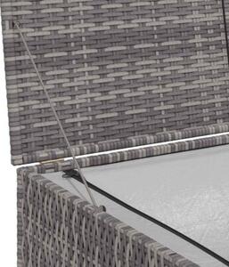Skrzynia ogrodowa, szara, 150 x 100 x 100 cm, rattan pe