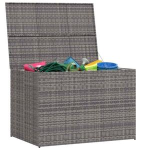 Skrzynia ogrodowa, szara, 150 x 100 x 100 cm, rattan pe