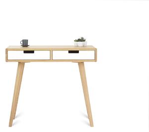 Minimalistyczne biurko w stylu Skandynawskim z białymi szufladami o szerokości 90 cm