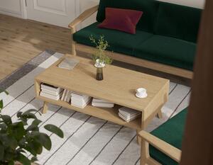 Drewniany stolik kawowy 120x60 cm z dużą półką