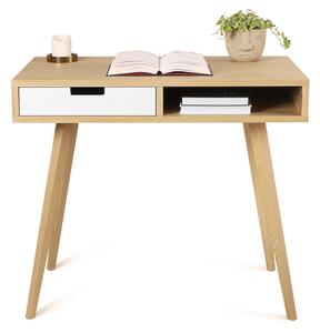 Małe biurko do sypialni lub biura na nogach z litego drewna 90x50 cm