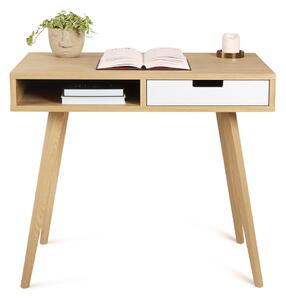 Małe biurko do sypialni lub biura na nogach z litego drewna 90x50 cm