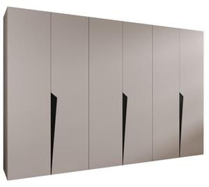 Szafa uchylna otwierana Piano 1 300 (3x100) wys. 202 cm kaszmir + u. czarny