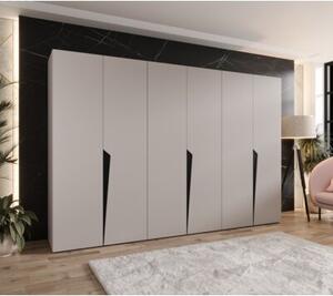Szafa uchylna otwierana Piano 1 300 (3x100) wys. 202 cm kaszmir + u. czarny