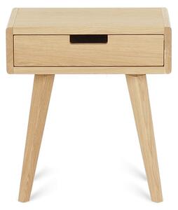 Mini szafka nocna drewniana z szufladą, zaokrąglone boki
