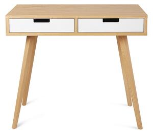 Nowoczesne skandynawskie biurko z dwiema białymi szufladami