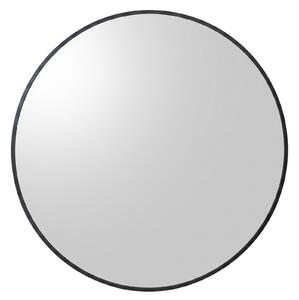 Okrągłe lustro ścienne w metalowej ramie, Ø 70 cm, czarne