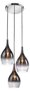 Paul Neuhaus Lampa wisząca Pilua, możliwość ściemniania, aluminiowy / szary / cynkowy, salon / jadalnia, szkło, nowoczesny