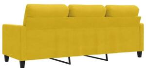Sofa 3-osobowa, Å¼Ã³Åty, 180 cm, tapicerowana aksamitem