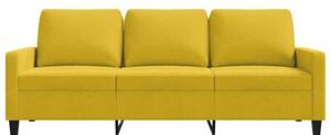 Sofa 3-osobowa, Å¼Ã³Åty, 180 cm, tapicerowana aksamitem