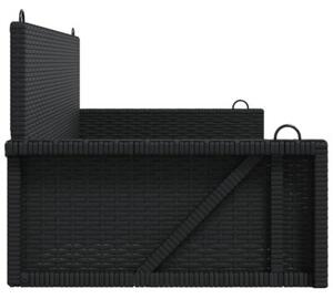 Ławka bujana, czarna, 119x56x48 cm, polirattan