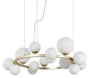 Ideallux Ideal Lux Perlage lampa wisząca mosiądz/biały 14flg Ø 85 cm