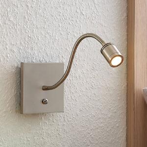 Kinkiet LED Legera Lindby, aluminiowy / szary / cynkowy, salon / jadalnia, metal, nowoczesny