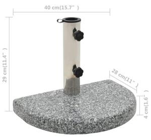 Podstawa pod parasol, granitowa, 10 kg, zaokrąglona, szara
