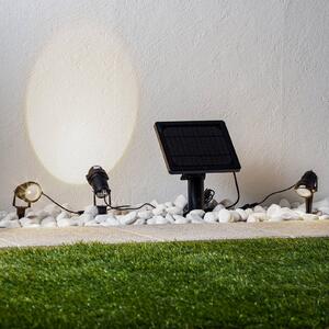 Lampa z grotem ziemnym LED Malida, zestaw 3 sztuk, czarna Malida Lindby, czarny, aluminium, nowoczesny