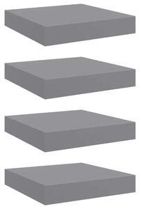 Półki ścienne, 4 szt., szare, 23 x 23,5 x 3,8 cm, mdf