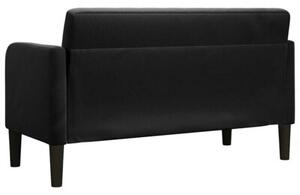 Sofa dwuosobowa czarna 109 cm aksamitna