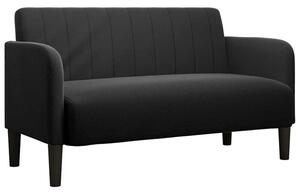 Sofa dwuosobowa czarna 109 cm aksamitna
