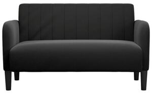 Sofa dwuosobowa czarna 109 cm aksamitna