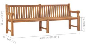 Ławka ogrodowa, 228 cm, lite drewno tekowe