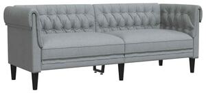 Sofa chesterfield w kolorze jasnoszarym z wygodnym wypeÅnieniem piankowym