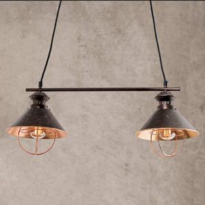 ORION Dwupunktowa lampa wisząca Shanta, czarna miedź
