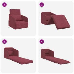 Sofa bed czerwone wino 65 x 80 x 83 cm tkanina