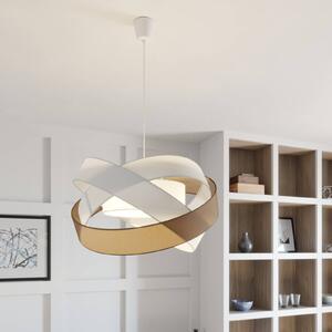 Lampa wisząca Simaria Lindby, możliwość ściemniania, brązowy / rdzawy, salon / jadalnia, tkanina / materiał / jedwab, nowoczesny