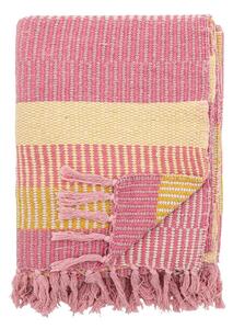 Żółto-różowy koc z bawełny z recyklingu 130x160 cm Isnel – Bloomingville