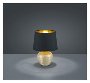 Czarna lampa stołowa z ceramiki i tkaniny Trio Luxor, wys. 26 cm