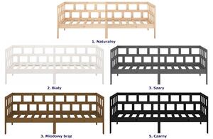 Czarne łóżko dzienne drewniane 90x200 - Sonja 4X