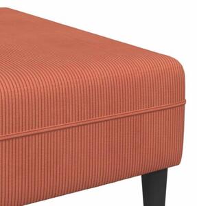 Nowoczesna sofa w ksztaÅcie u z sztruksowym obiciem - czerwono-pomaraÅczowa, dla 4 osÃ³b