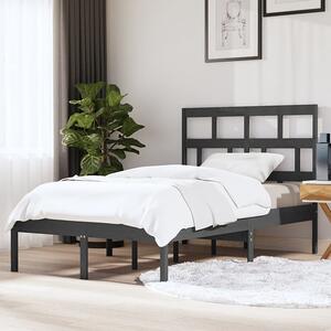 Szare łóżko z litego drewna 120x200 - Bente 4X