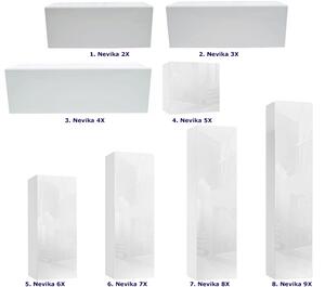 Biała minimalistyczna szafka wisząca RTV 100 cm - Nevika 2X
